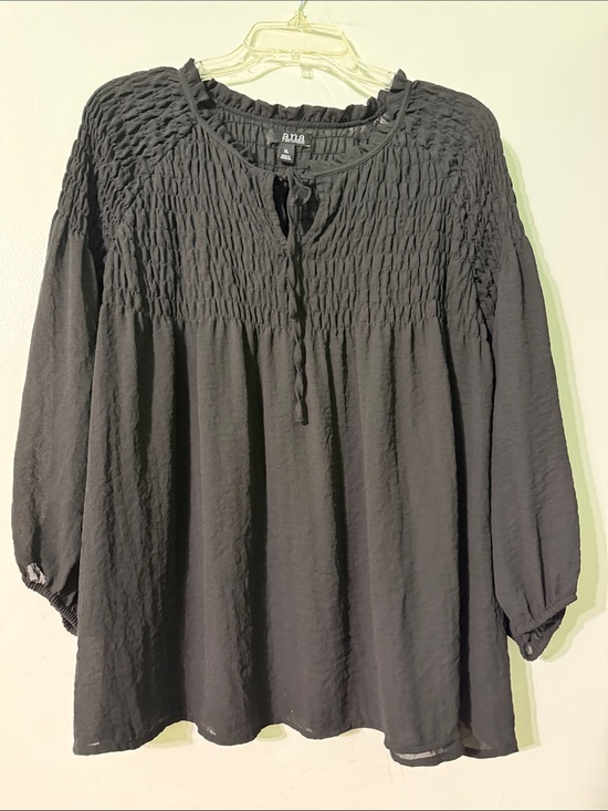 a.n.a Tops - a.n.a  XL Black Smocked Peasant Top